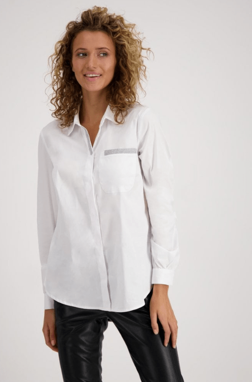 Monari 806104 White Blouse Front | Dotique