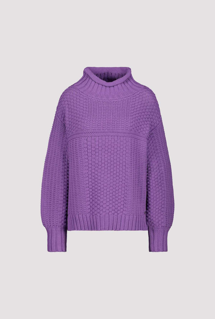 Monari 806694 Violet Stand up Collar Jumper Dotique front