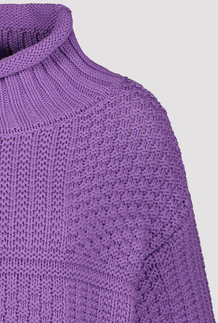 Monari 806694 Violet Stand up Collar Jumper Dotique close up