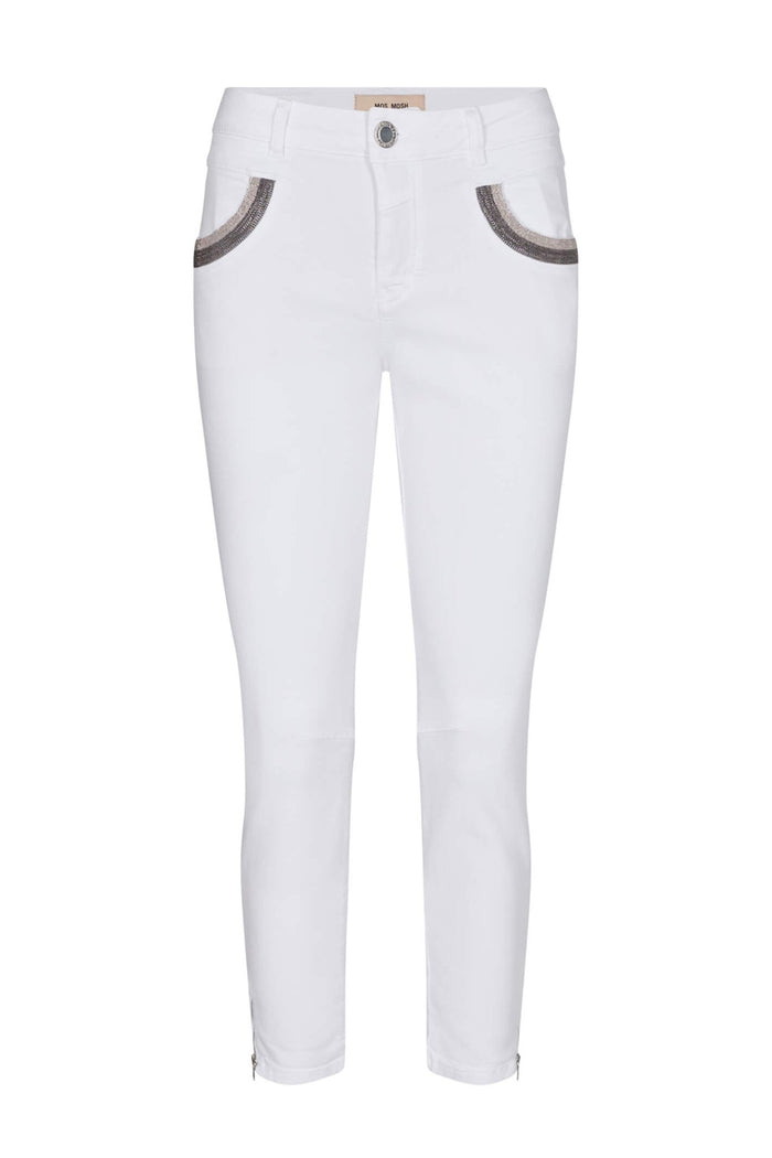 Mos Mosh Cropped Naomi Shade White Jeans - Dotique