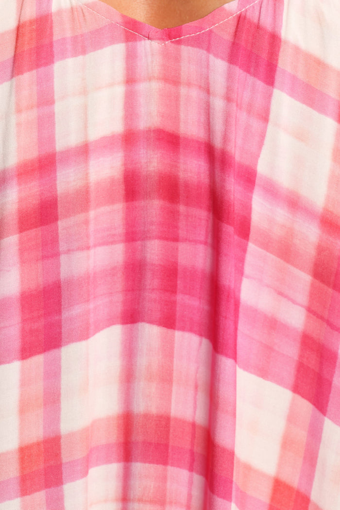 Petal and Pup USA DRESSES Perle Maxi Dress - Pink Check (Hold for Rack)