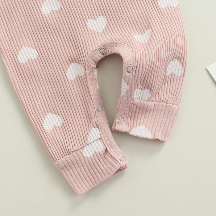 POLKA HEART Ribbed Jumpsuit with Headband