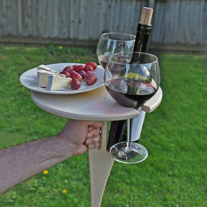 Gadget Gerbil Portable Outdoor Wine Wood Table