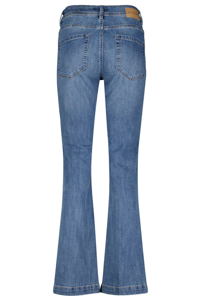 Red Button SRB4151 Midstone Blue Babette Front Patch Pocket High Rise Jeans - Dotique