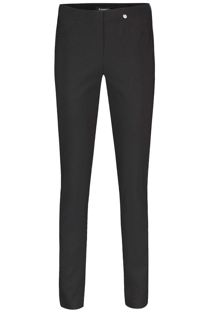 Robell 51559-5499-90 Bella Black Full Length Pull-On Trousers - Dotique