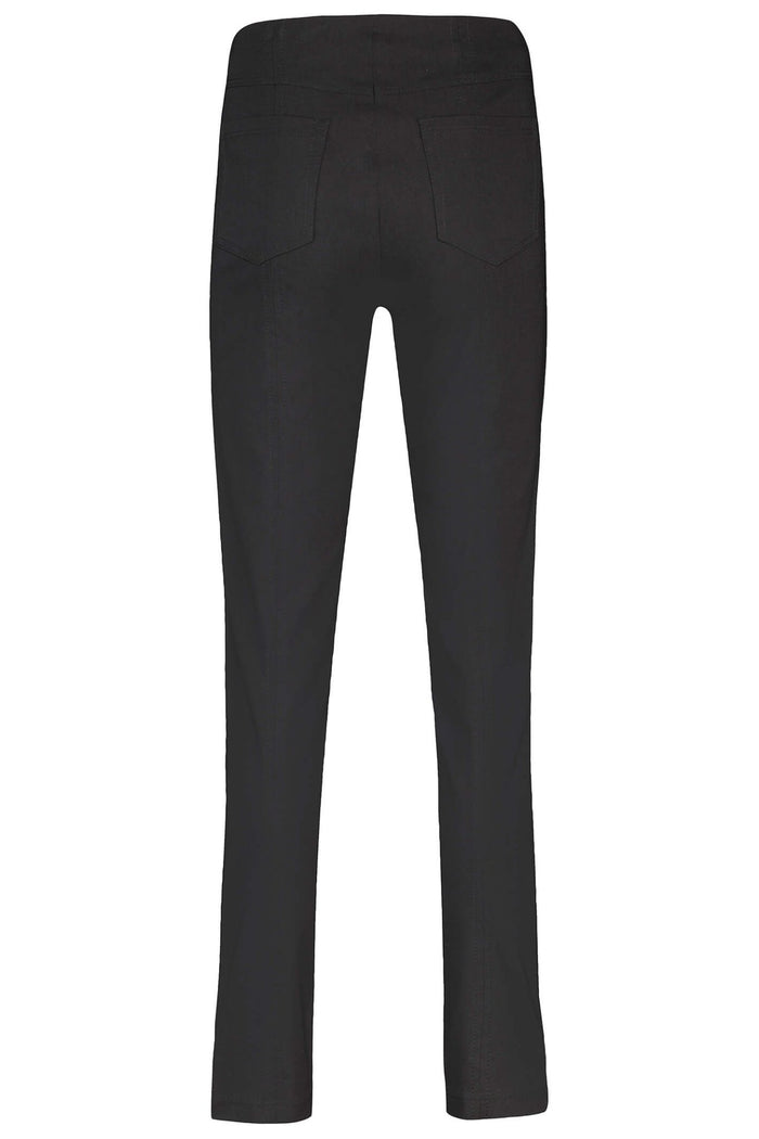 Robell 51559-5499-90 Bella Black Full Length Pull-On Trousers - Dotique