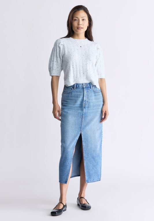 Buffalo Skirts Navy Denim Skirts Rigid High Rise