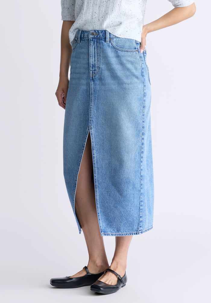Buffalo Skirts Navy Denim Skirts Rigid High Rise