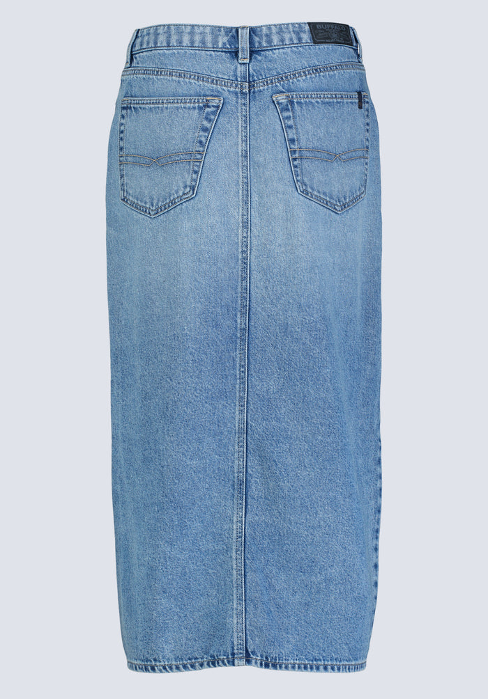Buffalo Skirts Navy Denim Skirts Rigid High Rise