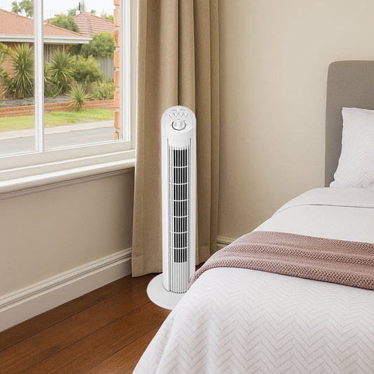 Sheffield White Tower Fan – 3-Speed Slimline Cooling Fan