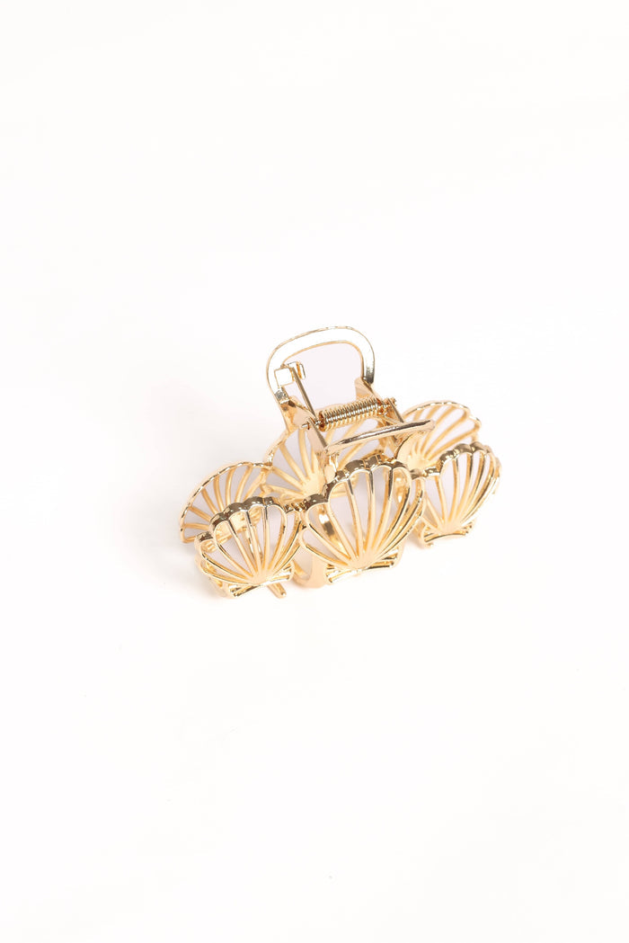 Petal and Pup USA ACCESSORIES Shelly Hair Clip - Gold One Size