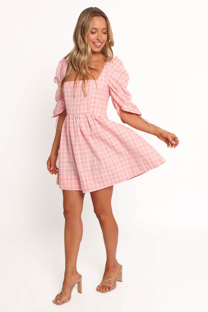 Petal and Pup USA DRESSES Siena Mini Dress - Pink Check (Hold for Rack)