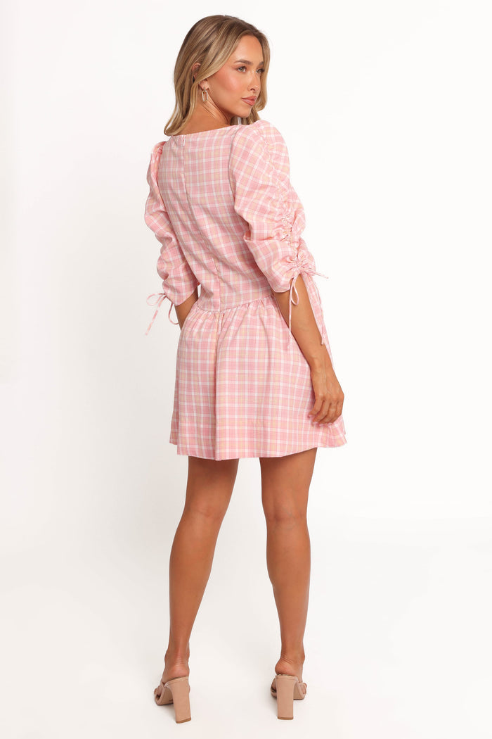 Petal and Pup USA DRESSES Siena Mini Dress - Pink Check (Hold for Rack)