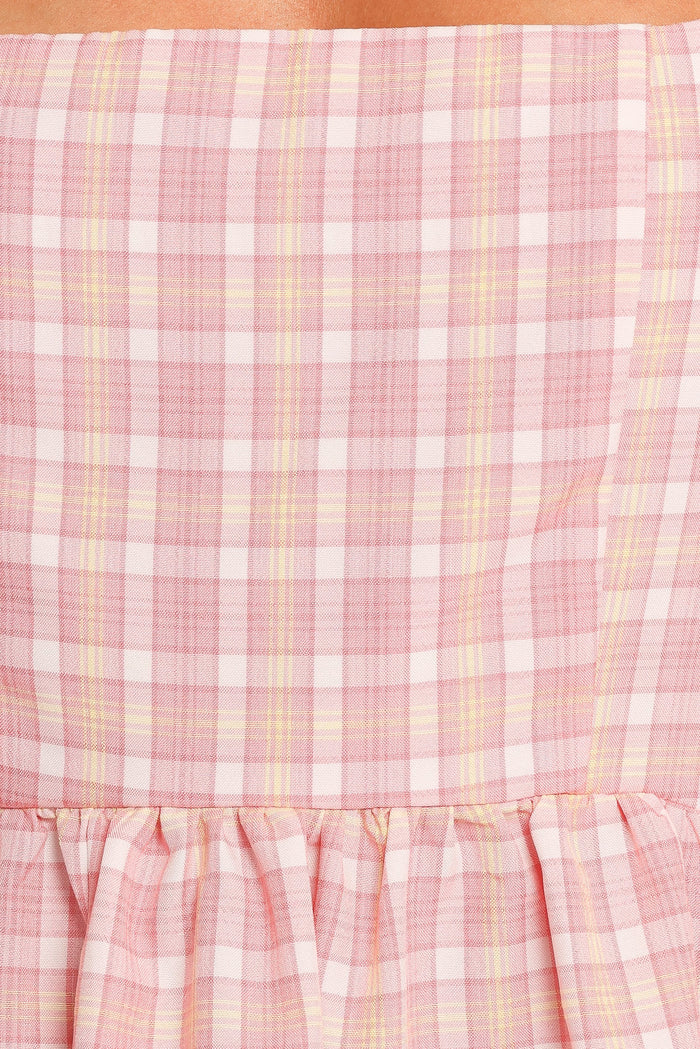 Petal and Pup USA DRESSES Siena Mini Dress - Pink Check (Hold for Rack)