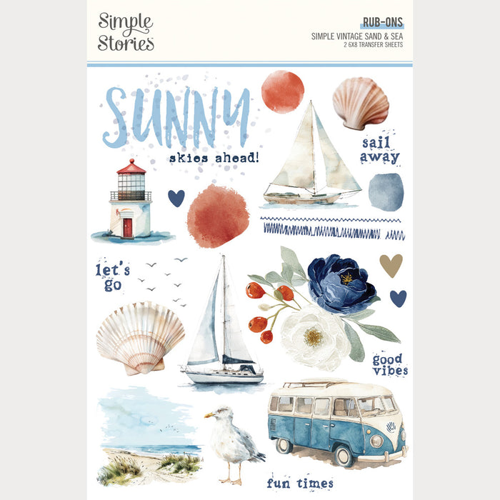 Simple Stories, Rub-ons, Simple Vintage Sand & Sea