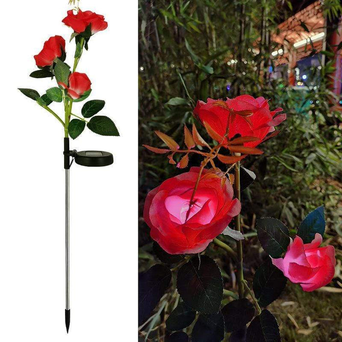 Gadget Gerbil Red Solar Powered Rose Lights (2 Pack)