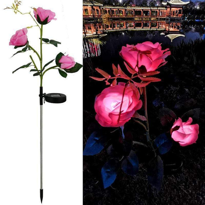 Gadget Gerbil Pink Solar Powered Rose Lights (2 Pack)