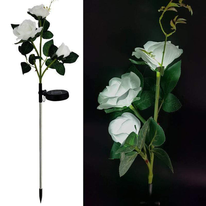 Gadget Gerbil White Solar Powered Rose Lights (2 Pack)