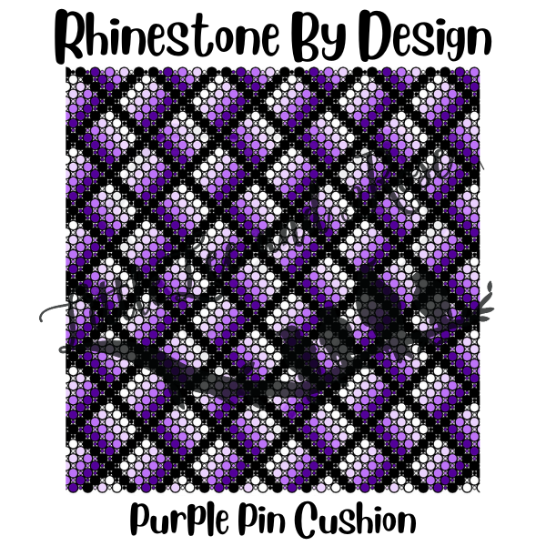 Sublimated 20oz Tumbler of Rhinestone by Design - Purple Pin Cushion (Glass) RBD