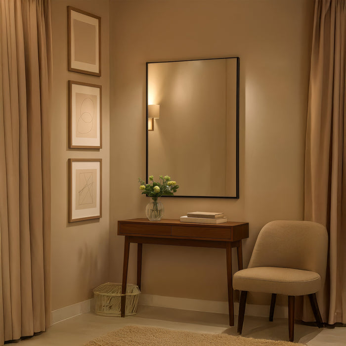 Urban Style Reflections Rectangular Mirror Black | 90cm