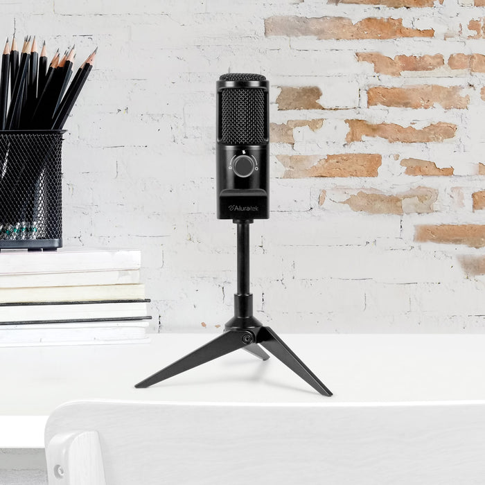 Aluratek USB Rocket Microphone lifestyle desk