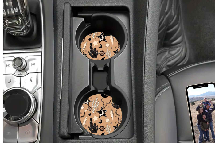 Western Cactus Car Coasters